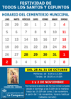 Horario Cementerio Festividad Santos 100